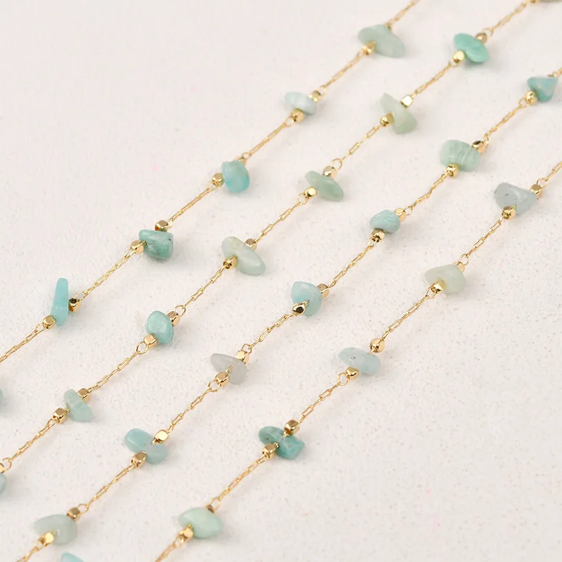 Copper Plated 14k Gold Natural Cat's Eye Gravel Garnet Chain DIY Earrings Bracelet Necklace Jewelry Material Accessories