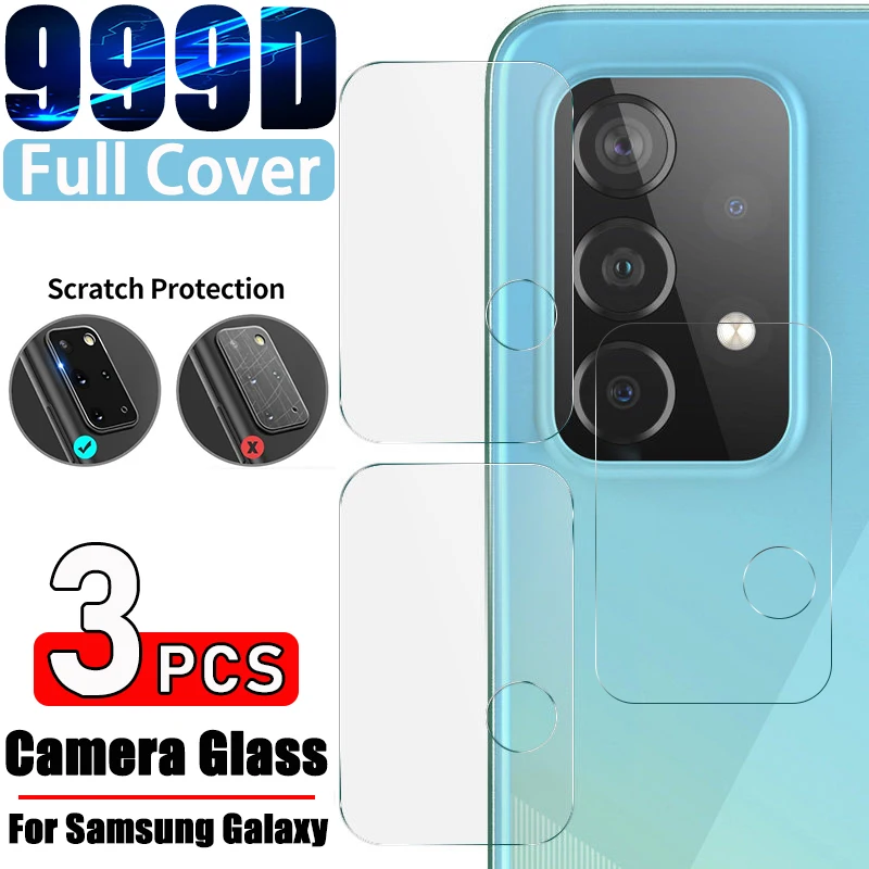 

999D Full Cover Camera Lens Protector on For Samsung Galaxy S21 Ultra S20 FE S21 Plus A51 A71 A50 A72 A52 A12 A40 Tempered Glass