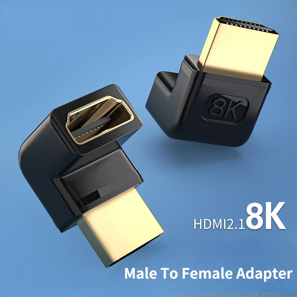 

HDMI Adapter 90 270 Degree Right Angle 8K 4K HDMI Extender HDMI Male to Female Cable Connector for HDTV PS4 PS5 HDMI Converter