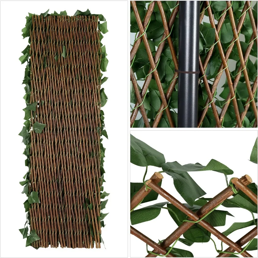Picture 5: Sekey Efeu Sichtschutz mit Kabelbinder, künstliche Hecke Sichtschutz Ohne Bohren