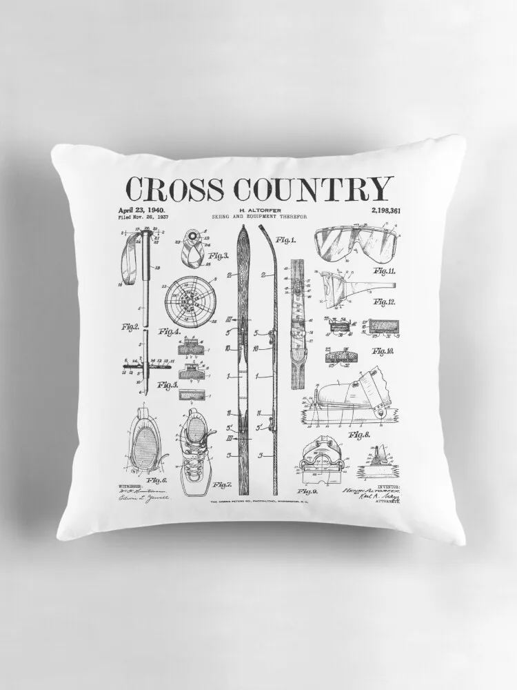 Cross Country Nordic Ski antik paten cetakan Ski sarung bantal lempar untuk bantal Sofa dekoratif meliputi bantal