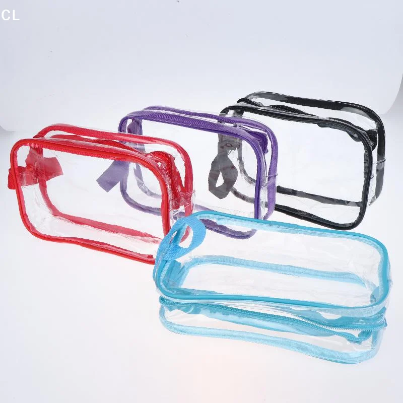 Transparent Travel Toiletry Bag Large Capacity Waterproof Storage Organizing Bag Zipper Thickened PVC Clear Handbag Toys Storag