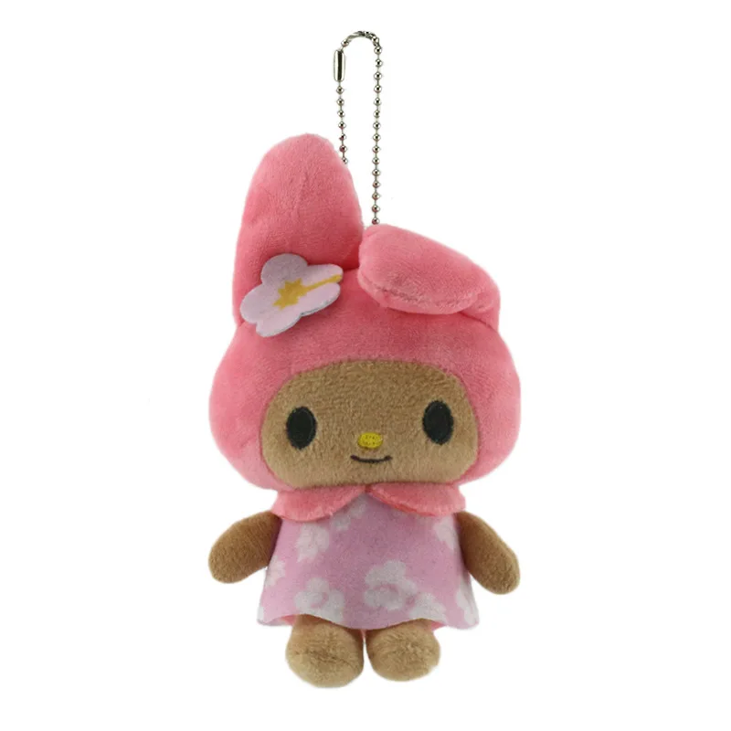 พวงกุญแจตุ๊กตาขนฟูสีดำลายฮาวาย ขนาด 13 ซม. ตัวละครอนิเมะ เฮลโล คิตตี้ มายเมโลดี้ คุโรมิ น่ารัก เหมาะสำหรับตกแต่งกระเป๋าเรียน ของขวัญ