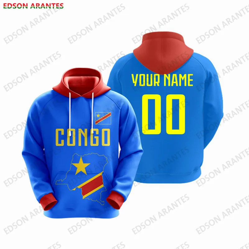 Zaire Futbol Hoodie Tracksuit Personalized Name Number Men Women Congo DR Africa Flag Jersey Sweatshirt Custom Adult Kid Clothes