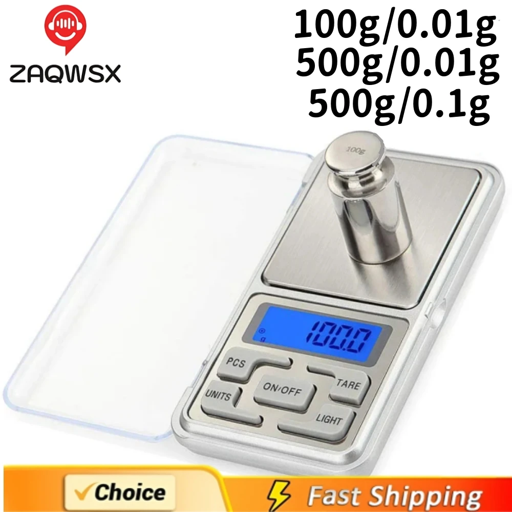 0.01g/500g Mini Electronic Scales High Precision Digital Scale for Jewelry Suitcases Travel Scale Pocket Mini Scale for Kitchen