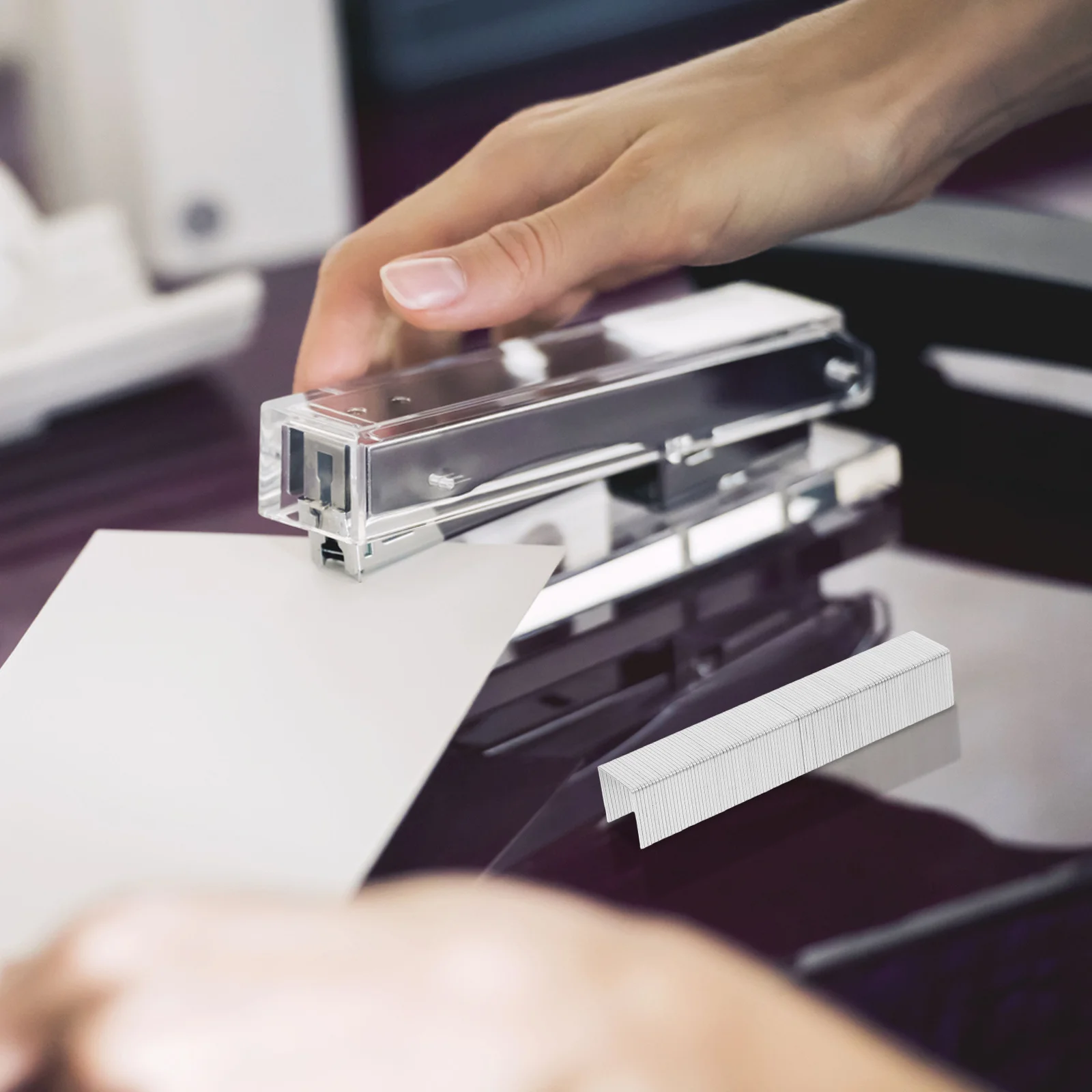 

1000pcs Steel Staples Heavy Duty Refill For Mini Stapler Office Supplies Paper Binding Fastener Compact Metal File Daily Use