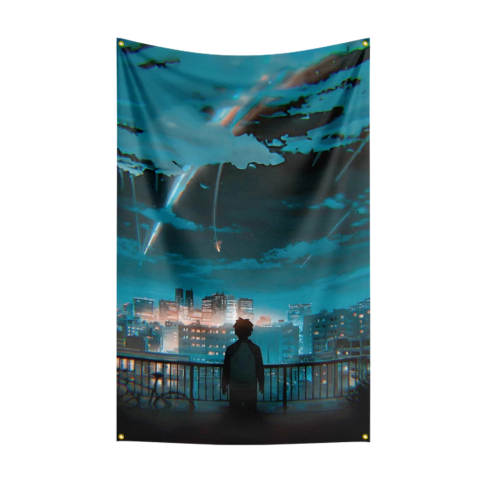 Your Name movie Flag Poster Flag Wall Hanging Tapestry Double Penetration for Room Decor Dormitory Decor