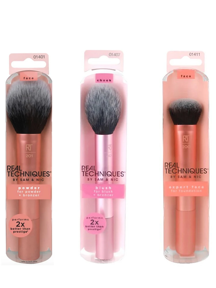 Real Techniques pinceaux de maquillage ensemble d'outils poudre cosmétique ombre à paupières fond de teint Blush mélange beauté maquillage brosse