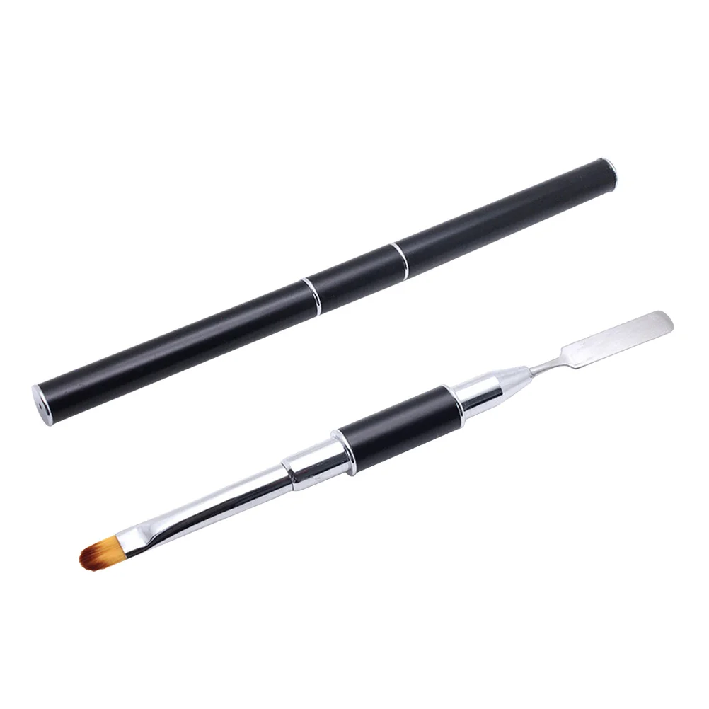 더블 헤드 UV 젤 네일 브러시 펜 스테인리스 디자인 경량 핸드헬드 네일 아트 도구 전문가용 매니큐어 페디큐어