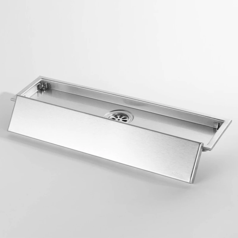 استنزاف أرضية مقاوم للرائحة من الفولاذ المقاوم للصدأ 304 للحمام، جودة فاخرة خفيفة، استنزاف أرضية طويل مخفي