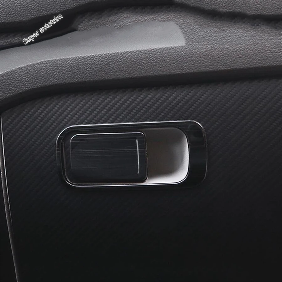 The Copilot Storage Glove Box Switch Button Cover Trim For VW Volkswagen Tiguan MK2 / T-Roc / T-Cross 2017 - 2023 Accessories