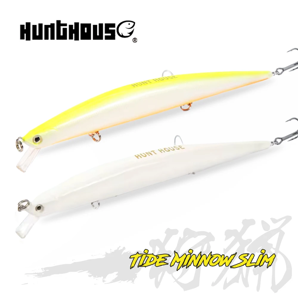

Hunthouse 2PCS Tide Slim Minnow 175F Floating Fishing Lure Hard Bait Sea 175mm24.5g 3D Eyes For Seabass Pike Pesca Leurre Fish