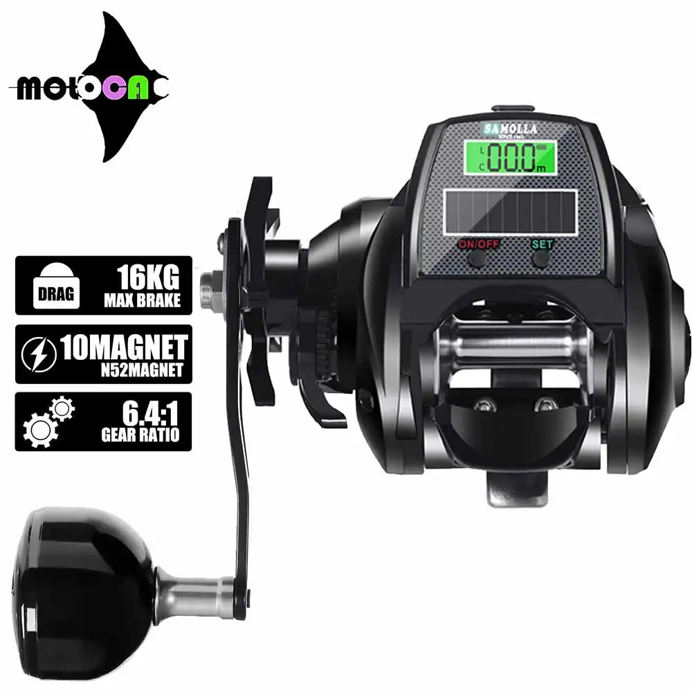 

Led Screen USB And Solar Charging Large Size Electronic Fishing Reel,Sea Saltwater Waterproof Cast Drum Wheel Casting