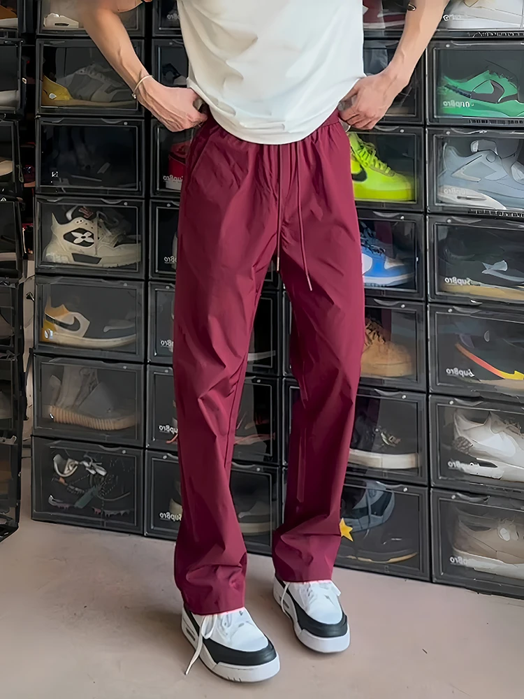 

Fitn спортивные прямые брюки из ледяного шелка, мужские летние тонкие висячие брюки Sensation Qui Dry, повседневные брюки West, нож