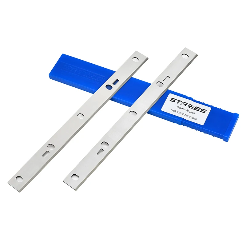 Lâminas de plaina STARIBS HSS 258x22x2mm para Scheppach HMS1080, HMS1050, HMS1070 gde 254 Peças de ferramentas para trabalhar madeira 2 peças
