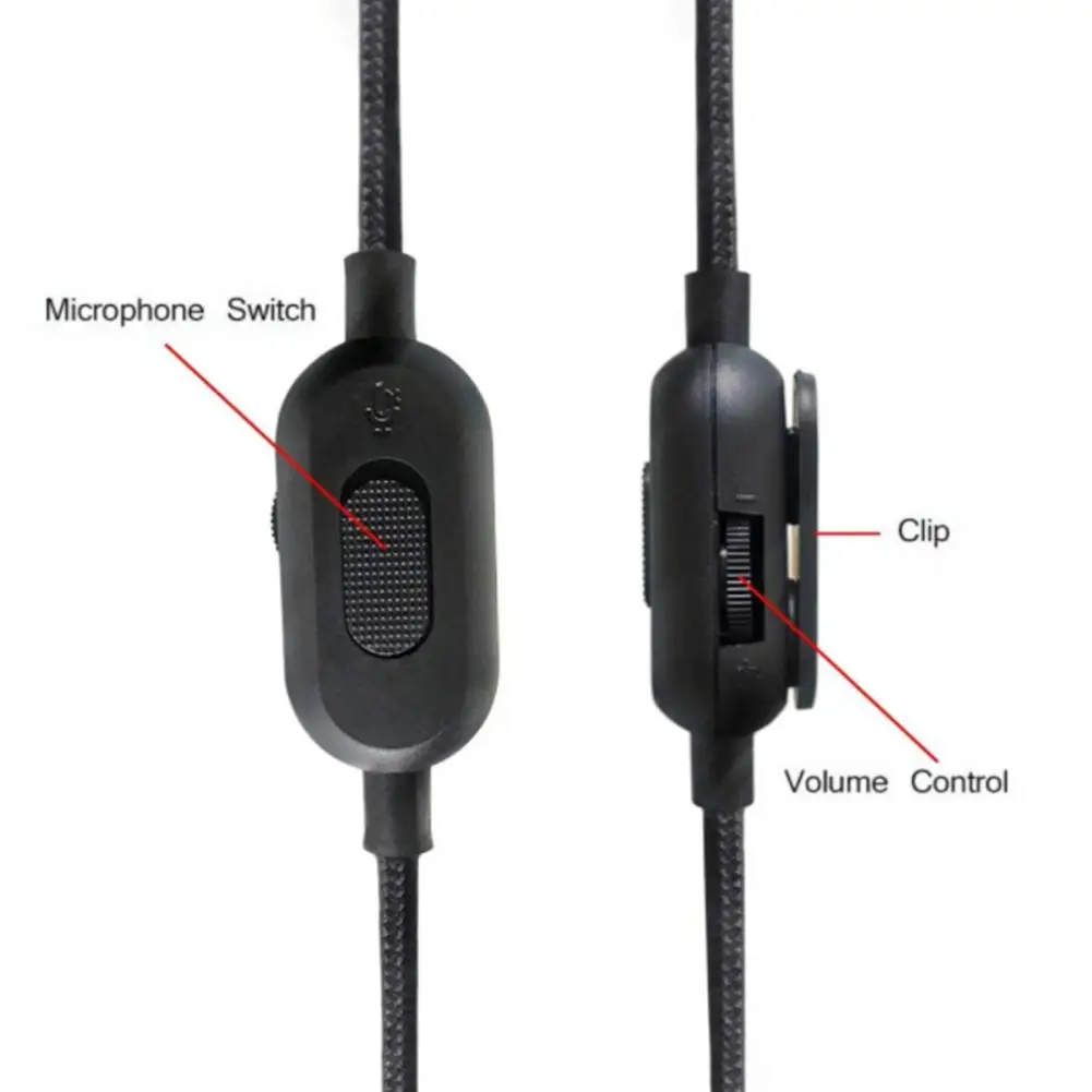 Loss-free Audio Cable 2m Nylon Braided Audio Cable Replacement 3.5mm Male to Male Detachable Wire Volume Control Mute for Gpro