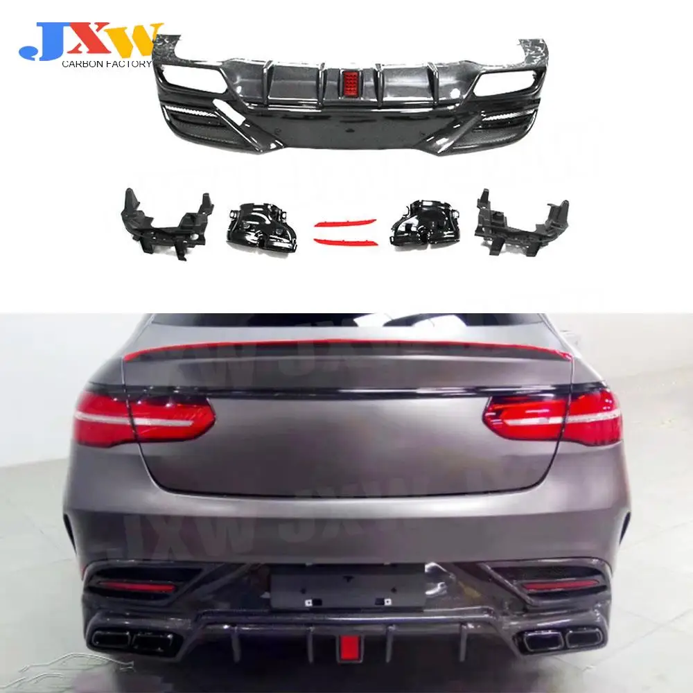 

Carbon Fiber Rear Lip Diffuser Protector For Mercedes Benz GLE Class W292 GLE350 GLE63 AMG Coupe 2016-2019 Rear Bumper Spoiler