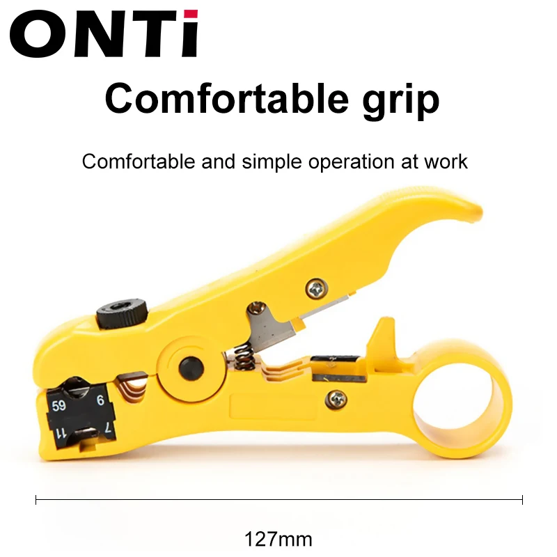 أداة تجريد محورية اقناع ، سلك مسطح أو دائري ، قاطع متجرد كابل عالمي ، كماشة تجريد للشبكة ، UTP ، Cat5 ، Cat6