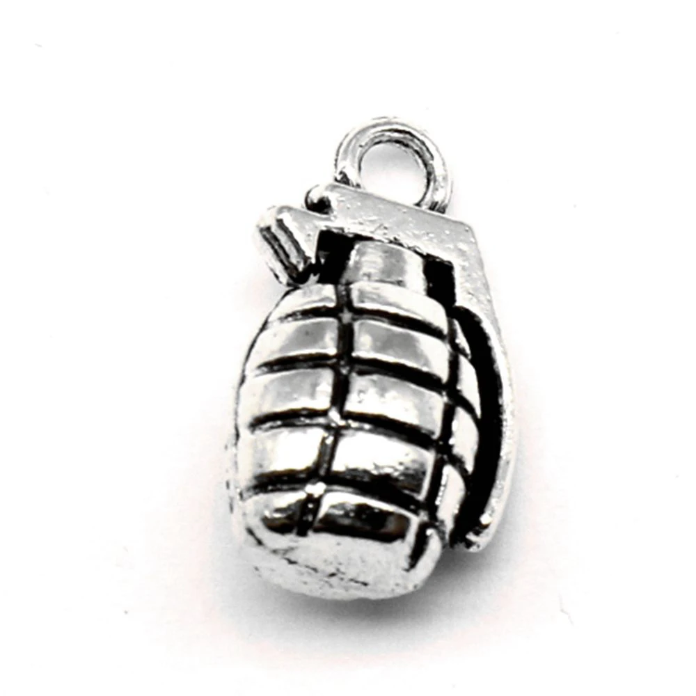 Hand Grenade Charms Jewelry Making Pendant Art Crafts Diy Male Jewelry 10x17mm 5pcs Antique Silver Color