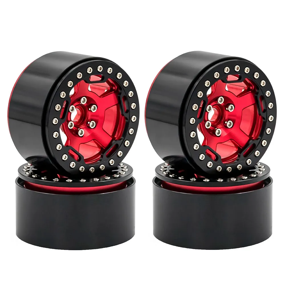 4pcs Metal Beadlock 2.2 inch Wheel Rims Hubs for Axial Wraith 90048 RR10 TRX-4 1/10 RC Crawler Car Upgrade Parts