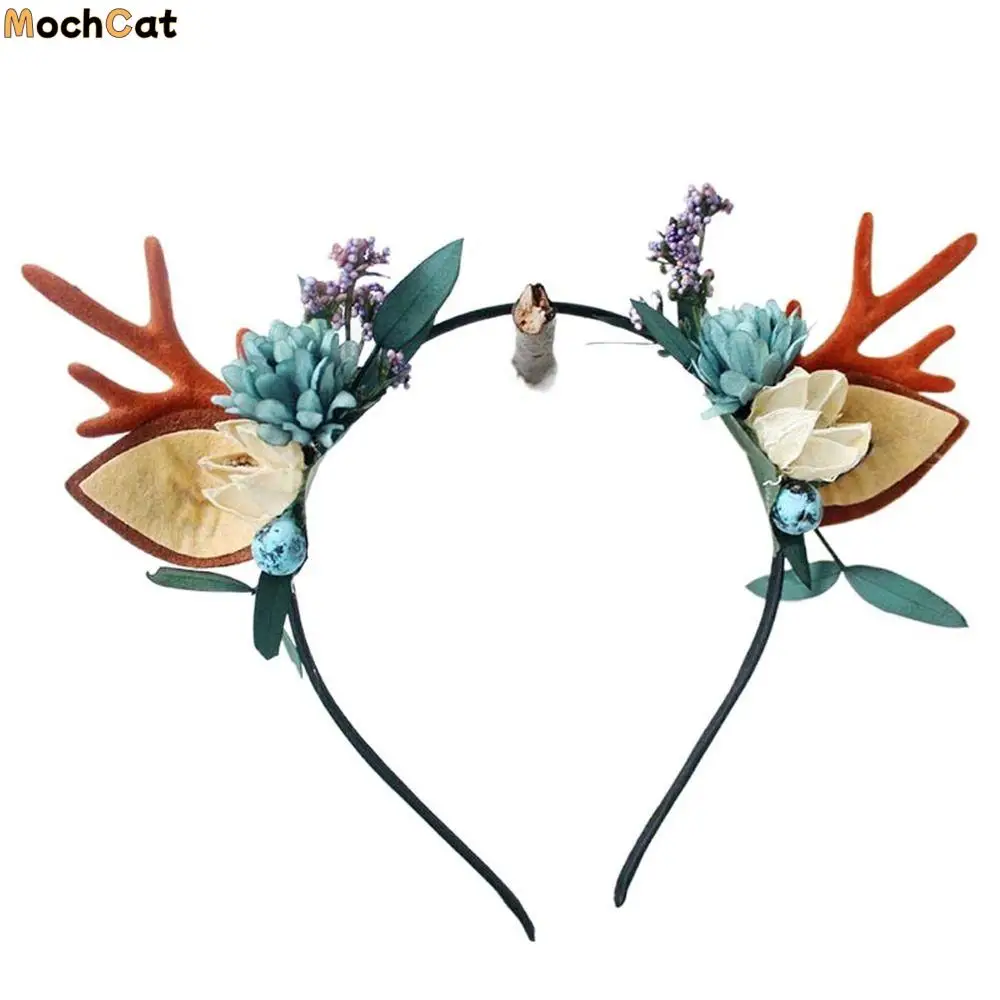

Fashion Cute For Female Make Up Deer Horns Flower Women Hair Band Hair Accessories Korean Style Head Hoop Antlers Headband