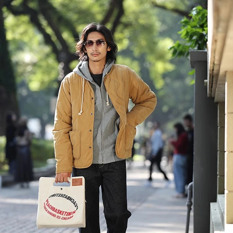 Parkas ligeras de invierno para hombre, abrigo táctico de senderismo a prueba de viento, chaquetas cálidas de algodón con forro, bolsillos acolchados americanos, abrigo de moda