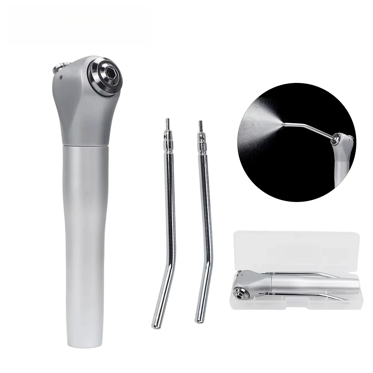 Dental Air Water Spray Triple Syringe Handpiece, 3 Way Triplex Oral Hygiene Handpiece with 2 Nozzle Tips for Teeth Whitening