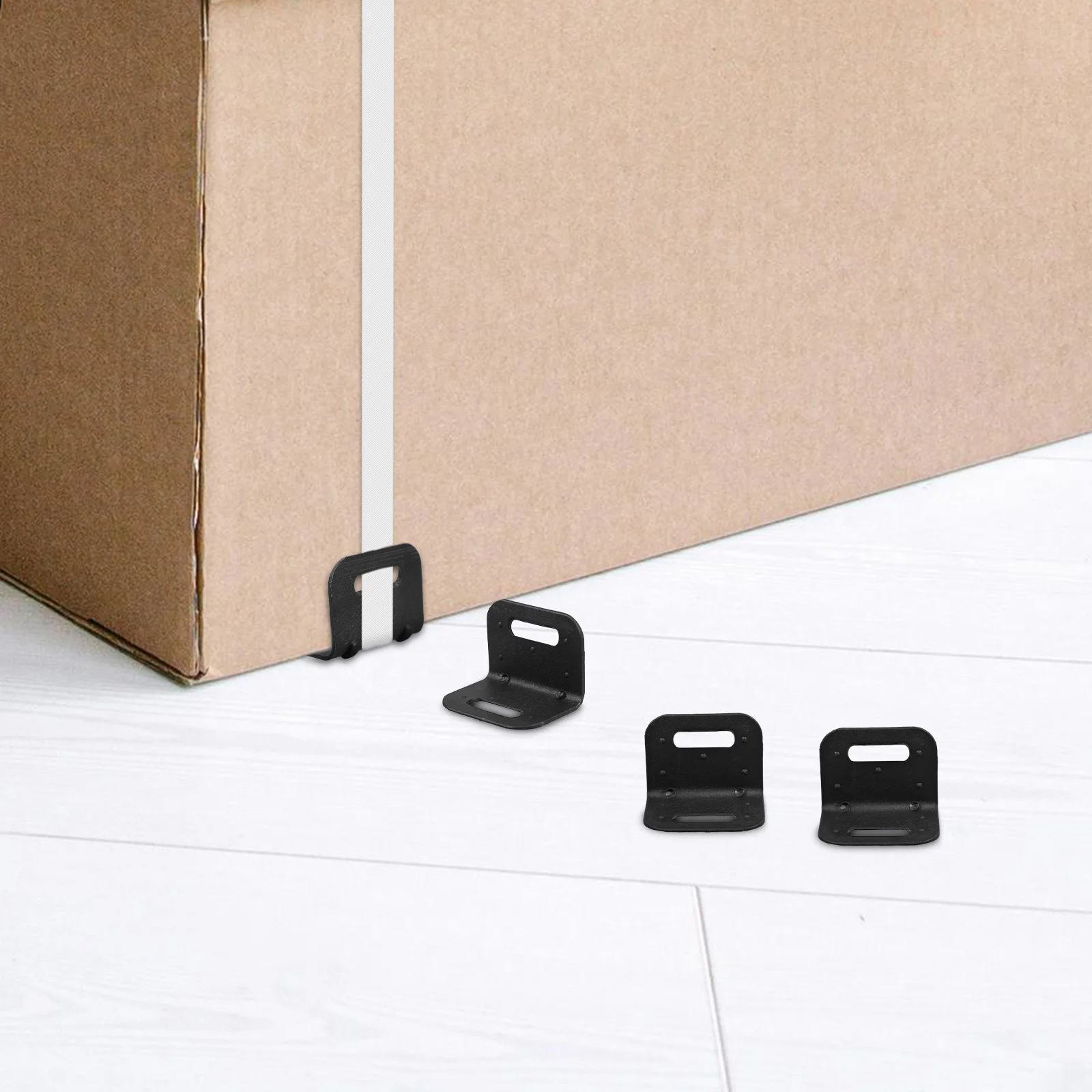 20 قطعة حماة الزوايا البلاستيكية على شكل حرف L بين قوسين الزاوية اليمنى لتغليف البليت الكرتوني حافة الحرس الأقواس الأجهزة السوداء