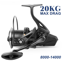 Drag 20KG Metal Anti-corrosion 8000-14000 Series  Aluminum Alloy Spool 4.8:1 High Speed Fishing Reel Big Spinning Fishing Reel