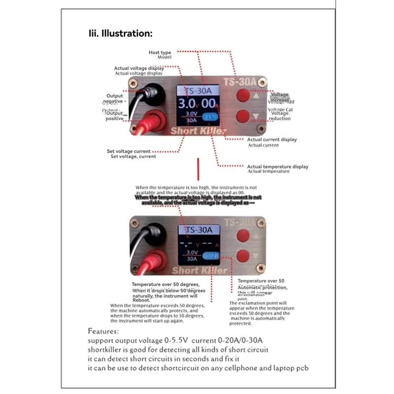 PCB Short Circuit Fault Detecting Machine Phone Short OSS TS-30A For Mobile Repair Short-Circuit Burning Repair