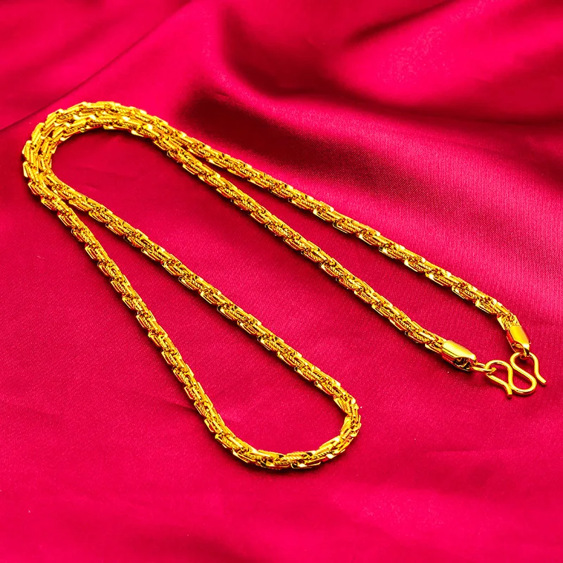

Trapezoidal Carved Twist Men's 24K Gold (AU999) | Liquid gold twist, gold-inlaid with carving symbols
