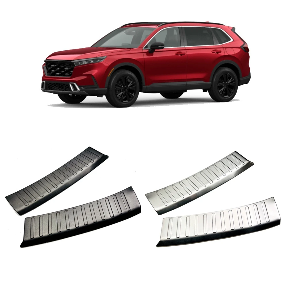 Strip pelindung pintu bagasi mobil, setrip penutup pinggiran pelindung Bumper belakang untuk Honda CRV CR-V 2022 2023 hitam