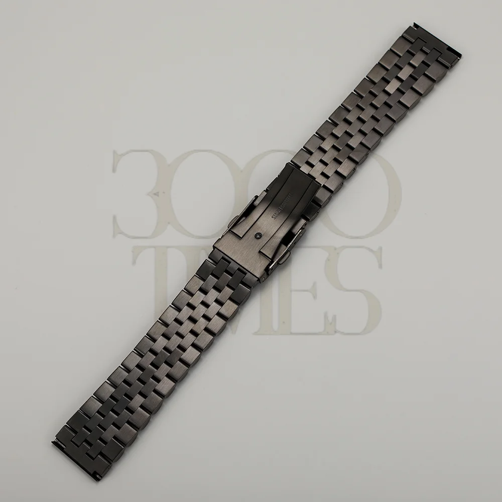 20mm 22mm 24mm Black Solid buckle Stainless Steel Jubilee Watch Strap Bracelet With Quick Release Bar Fit For SKX 007 005 RLX