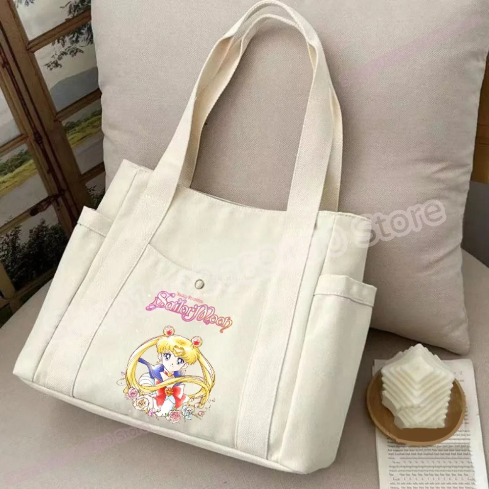 Sailor Moon Women Anime Creative Shoulder Bag Girl Cartoon Cute Handbag Adult Charm Casual Accessories Fashion Printed Bags Gift