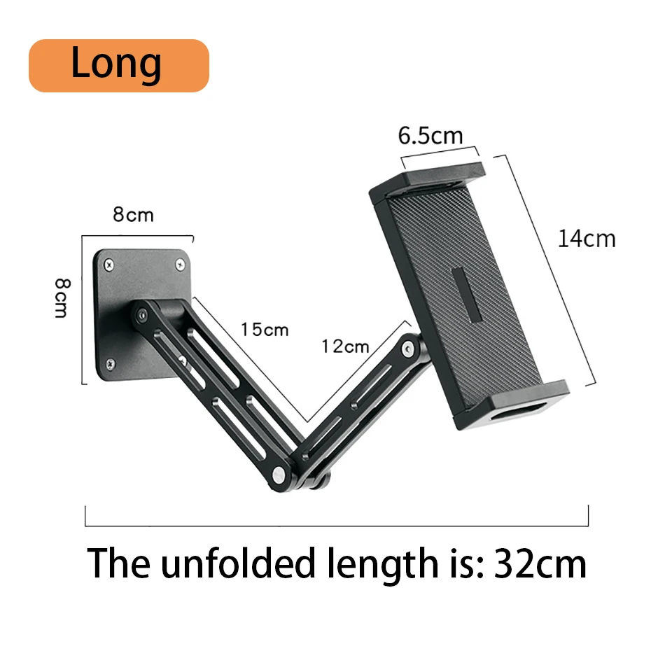 Verstelbare tablet wandmontage telefoonstandaard lange arm 360 graden draaibaar cantilever bureau bedhouder voor 4,7-12,9 inch ondersteuning iPad