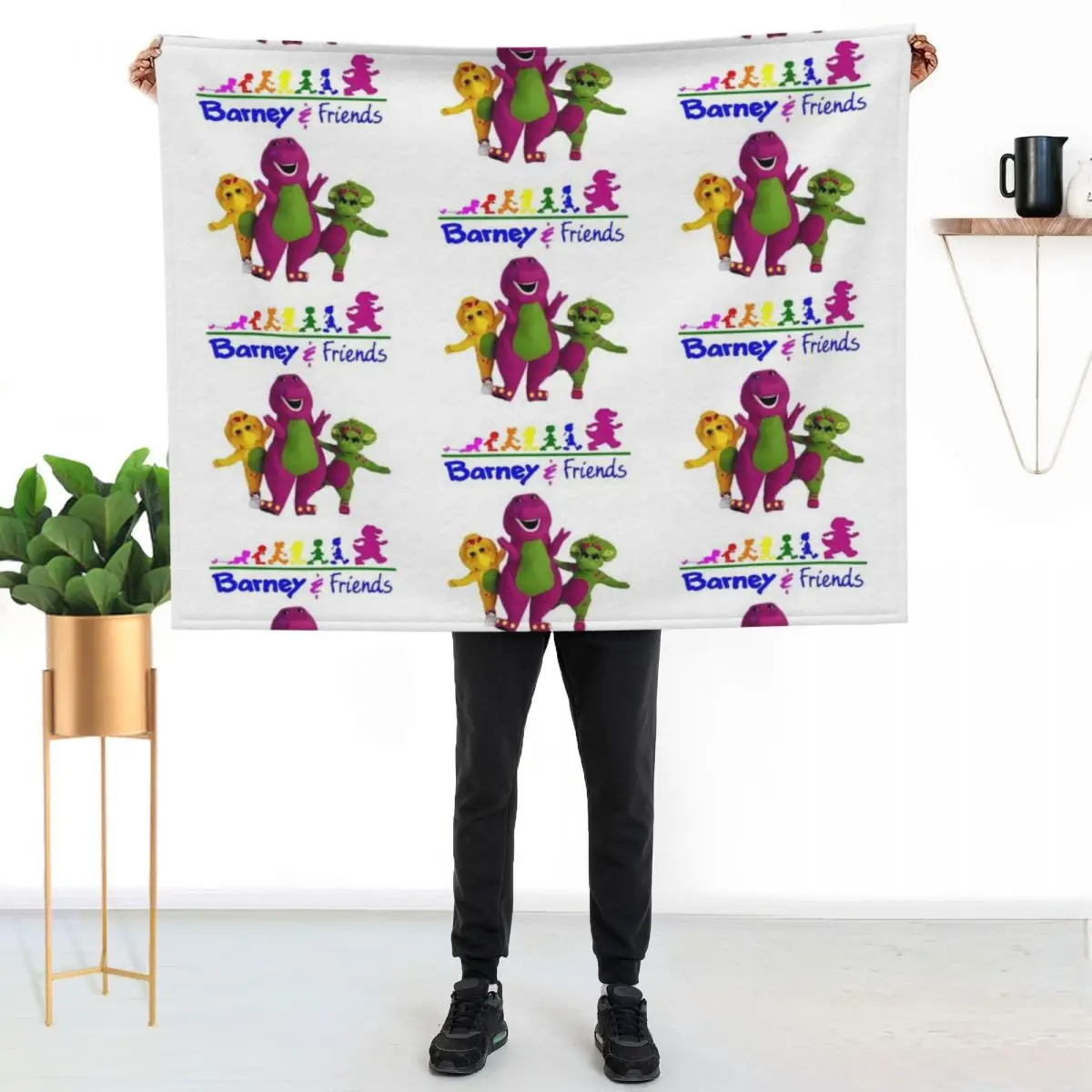 

Barney the dinosaur and friends Throw Blanket Soft Warm Blanket Gift for Men Women Adults