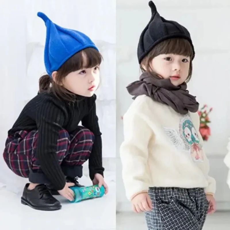 1 pz bambini Elf Hat Infant Toddler autunno inverno berretti lavorati a maglia per Baby Bunny Beanie Spire Cap fotografia puntelli regali