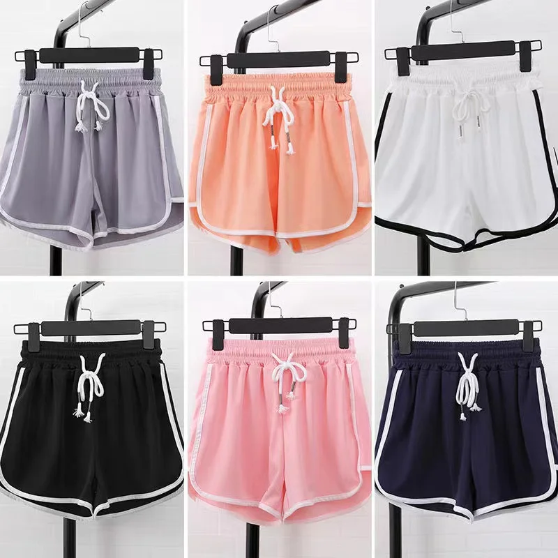 Sport Shorts Frauen Sommer 2025, Neue Candy Farbe Anti Geleert Dünne Shorts Casual Dame Elastische Taille Strand Kurze Hosen