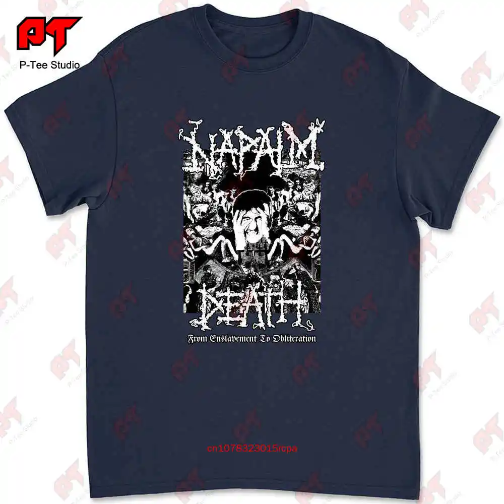 Napalm Death From Enslavement To Obliteration Poster Metal Hard Rock Music T-shirt QTDX