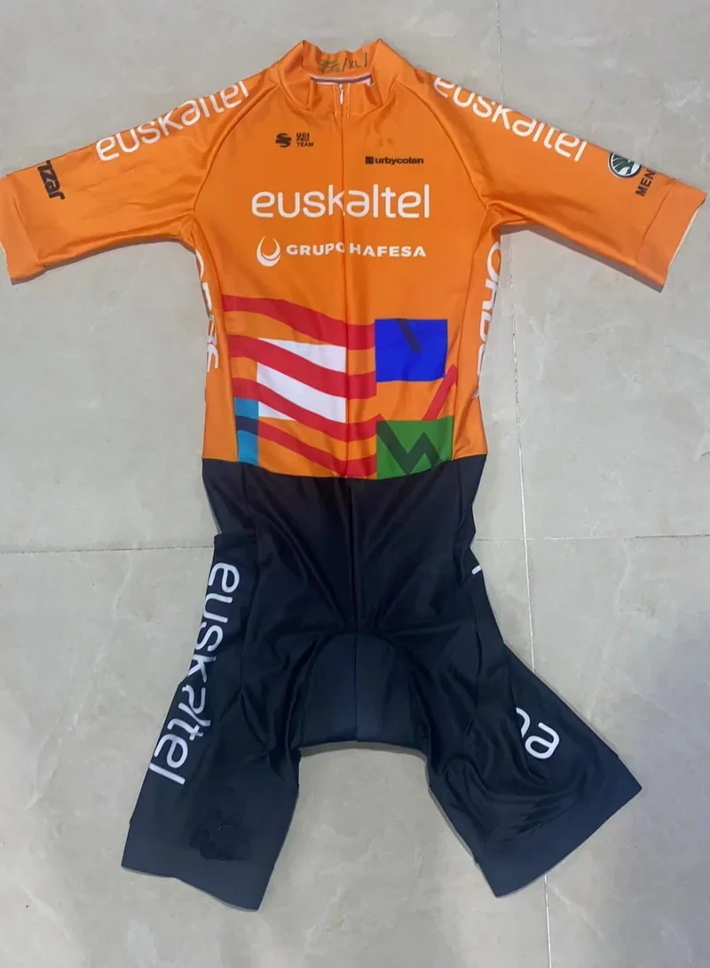 

LASER CUT Skinsuit 2024 EUSKALTEL Team Bodysuit SHORT Cycling Jersey Bike Bicycle Clothing Maillot Ropa Ciclismo