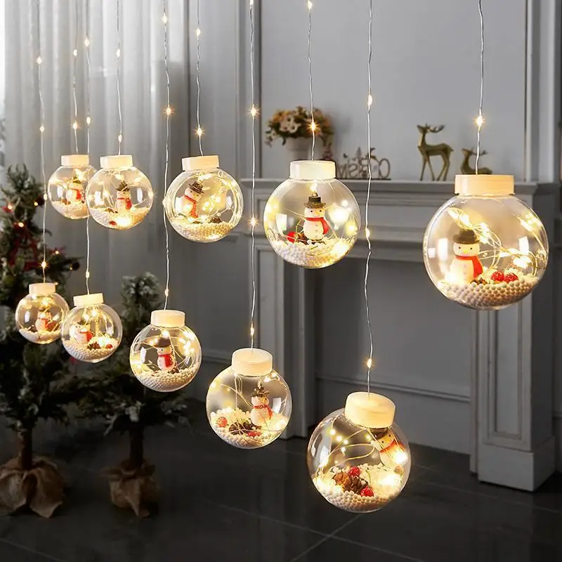 1pc Fairy Curtain String Lights Christmas Wish Ball LED Wedding Holiday Garland Lamp for Home Room Party Decoration