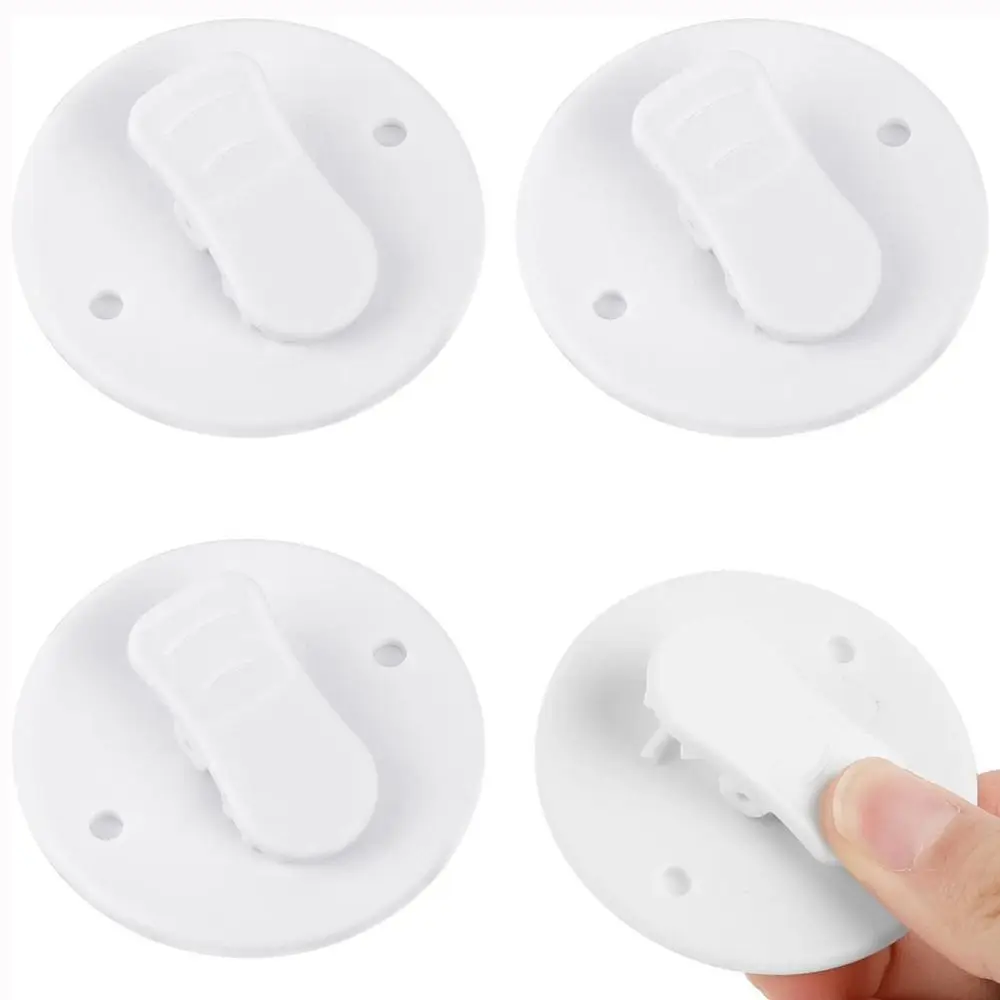 New Self Adhesive Shower Curtain Clips White Waterproof Shower Curtain Weights Plastic Material Windproof Clips Home Shower