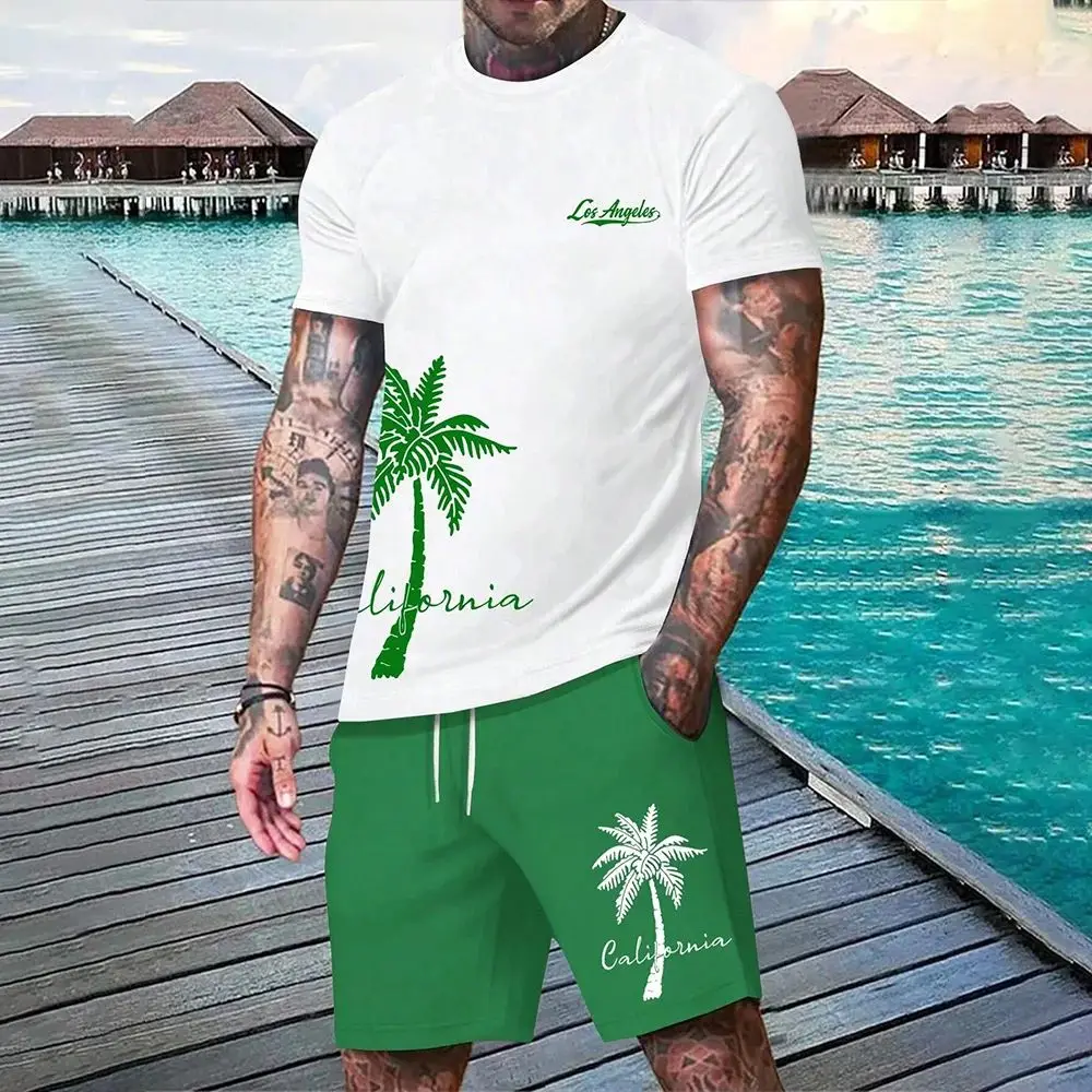 The 2025 Summer new fashion casual Men's Dopamine Beach Casual Shorts Set is soft and comfortable - Image 6