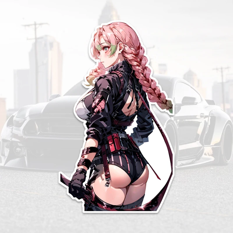 

DN66# Beautiful Anime Girl Car Sticker, Vinyl Cartoon Decal, Self-Adhesive for Glass Surfaces, Auto Decoration for Bumper ,Door