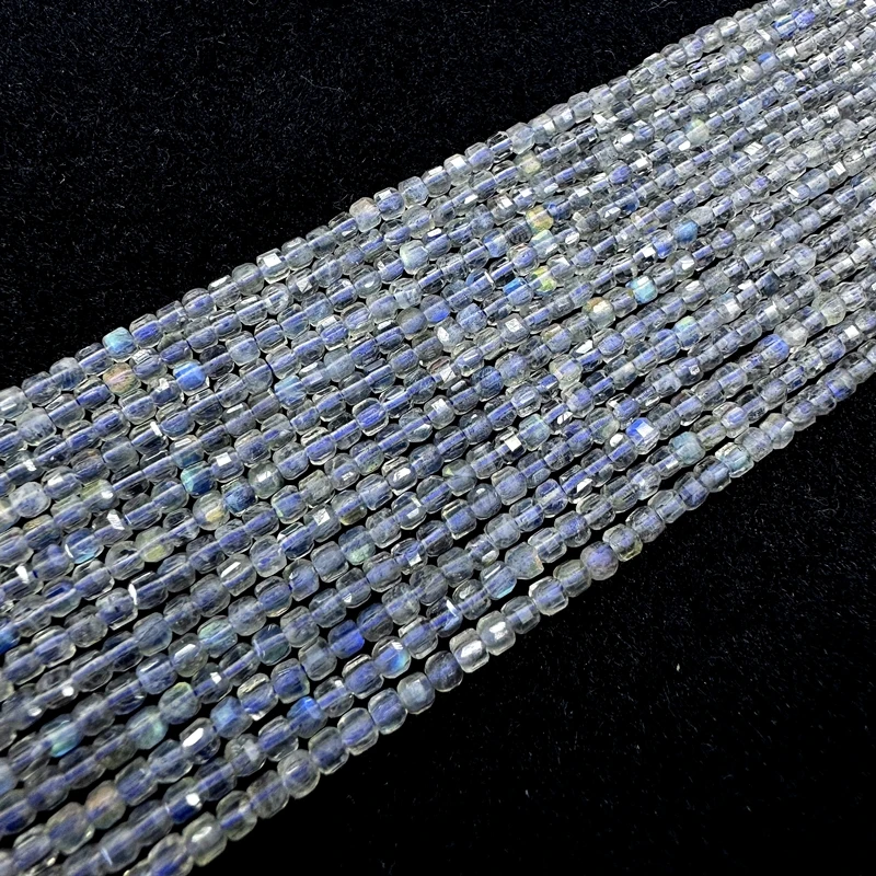 Natural Faceted Labradorite Beads 2/3/4MM Tiny Round Loose Strand Bright Jewelry Making Supplies For Bracelets And Necklaces