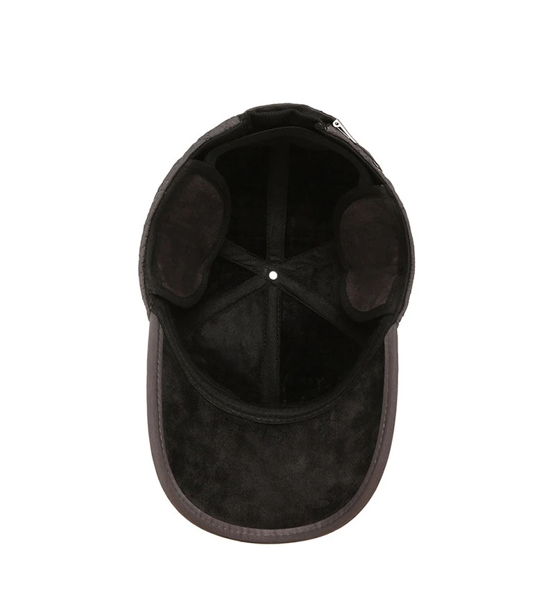 Winter Dicker Baseball Kappe Für Männer Mit Ohrenklappen Warm Halten Baumwolle Snapback Kappe Männlichen Vater Hut Ohr Schutz Casquette – Detail 9