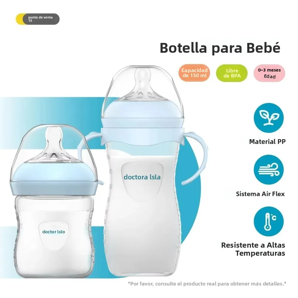 Biberón de PP para bebé, biberón para recién nacido de 150/240/330ML con asa, biberón para alimentación de bebés, suministros de alimentación para recién nacidos, sin BPA