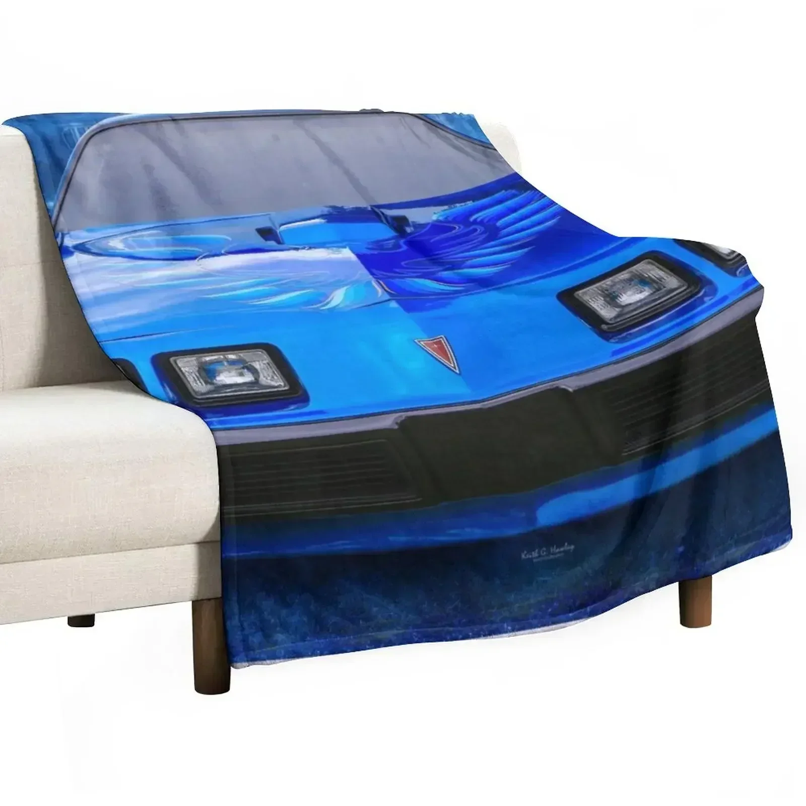 Trans Am in Blue Throw Blanket Soft Plaid Bed covers heavy to sleep Polar Single Flannels Blankets