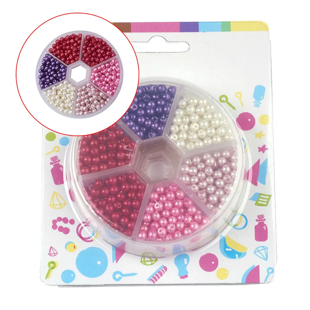 

Colorful Pearl Beads Bracelet Glass for Cross Stitch Scattered 4mm Necklace Making