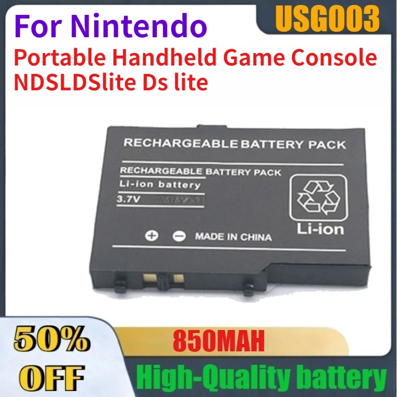 

850mAh USG-003 High-Quality Battery for Nintendo Portable Handheld Game Console NDSL DSlite DS Lite USG003 Rechargeable Battery